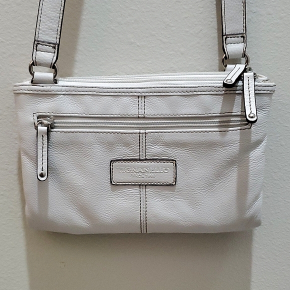 Tignanello Handbags - TIGNANELLO CROSSBODY BAG, GENUINE LEATHER, 9x6,5x1,5 (L,H,D)inch, WHITE